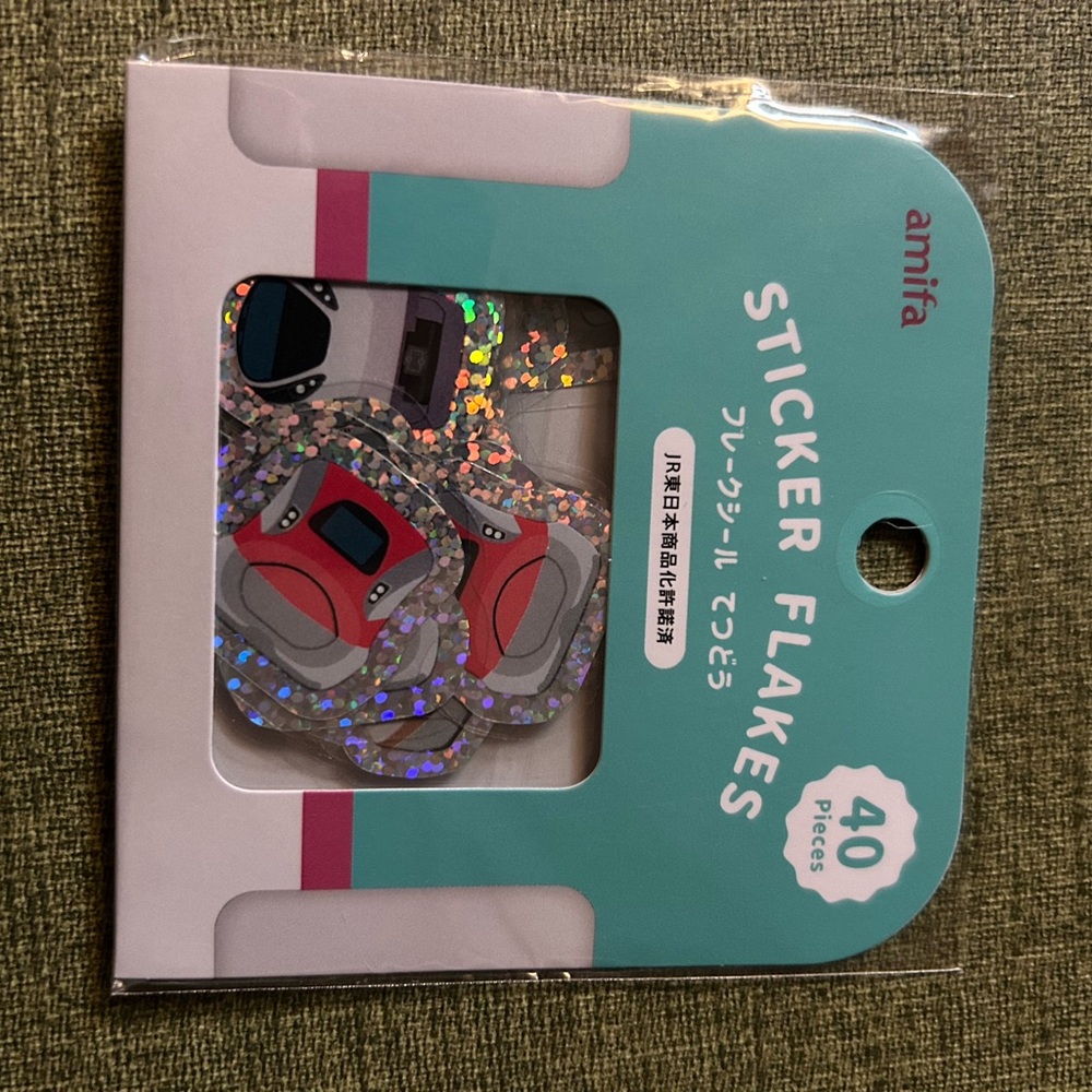 Irridescent japanese train Sticker Flakes - 40 Pieces